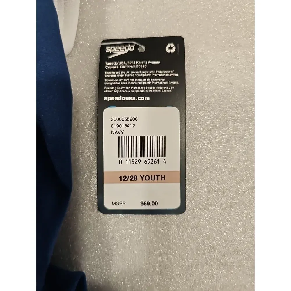 Speedo Youth Girls Flyback Training Suit, Navy, Size 12/28